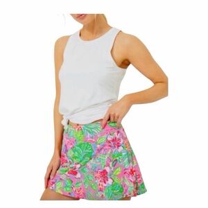 Lilly Pulitzer Pink & Green Floral Corrine Skort size medium journey to jungle